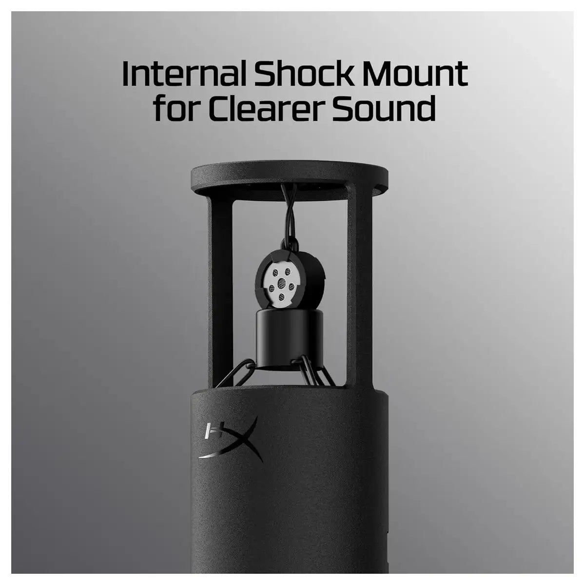 HyperX SoloCast 2 Gaming USB Condenser Mic, USB-C to USB-A, 24-Bit 96kHz, Built-In Pop Filter, Internal Shock Mount, Tap-to-Mute LED, Compact Tiltable Stand, Black, AR0A0AA