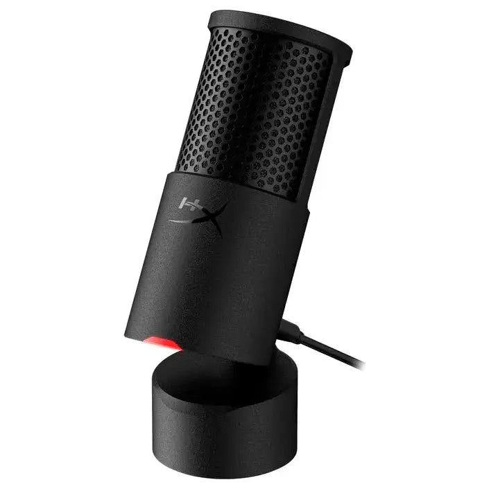 HyperX SoloCast 2 Gaming USB Condenser Mic, USB-C to USB-A, 24-Bit 96kHz, Built-In Pop Filter, Internal Shock Mount, Tap-to-Mute LED, Compact Tiltable Stand, Black, AR0A0AA