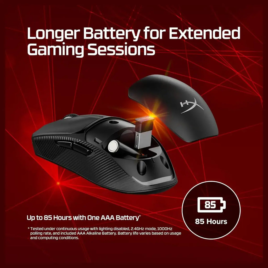 HyperX Pulsefire Fuse Wireless Gaming Mouse 12000 DPI RGB Lighting Black 75g A1KY6AA