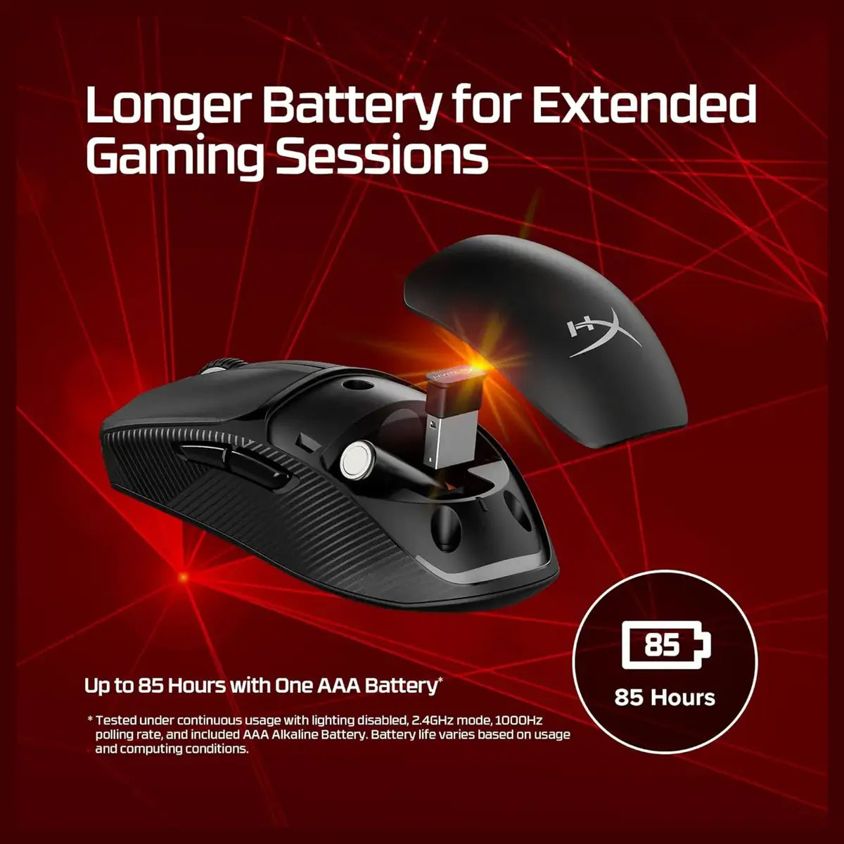 HyperX Pulsefire Fuse Wireless Gaming Mouse 12000 DPI RGB Lighting Black 75g A1KY6AA