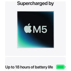 Apple MacBook Air 13 Inch Laptop Apple M5 10-Core 16GB RAM 512GB SSD Backlit Keyboard Touch ID Midnight MDHE4