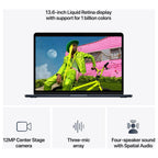Apple MacBook Air 13 Inch Laptop Apple M5 10-Core 16GB RAM 512GB SSD Backlit Keyboard Touch ID Midnight MDHE4