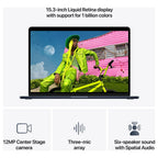Apple MacBook Air 15 Inch Laptop Apple M5 10-Core Chip 16GB RAM 512GB SSD Backlit Keyboard Touch ID Midnight MDVH4