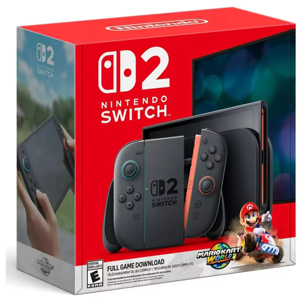 Nintendo Switch 2 Gaming Console + Mario Kart World Bundle, NVIDIA Custom Processor, 4K Ultra HD in Dock Mode
