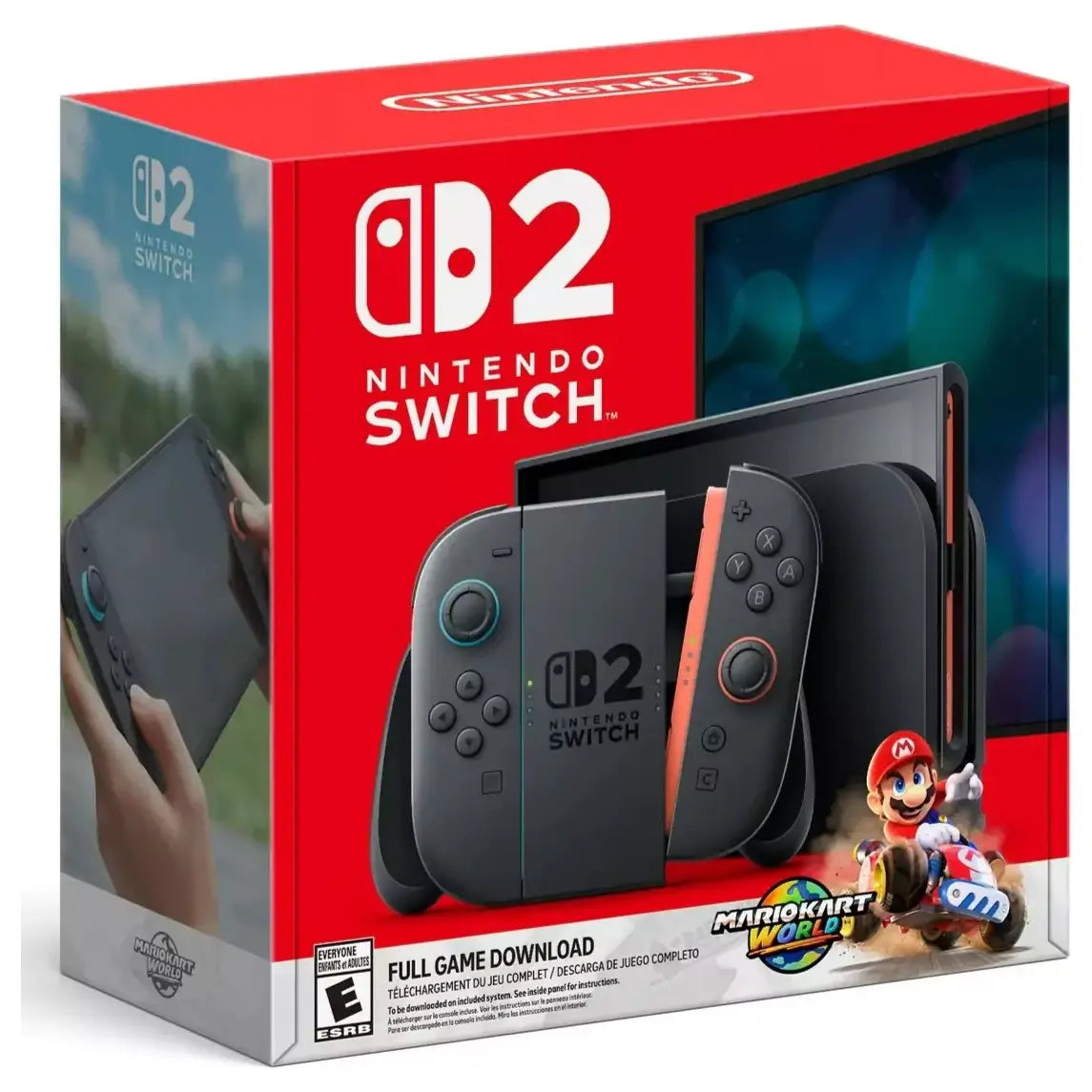Nintendo Switch 2 Gaming Console + Mario Kart World Bundle, NVIDIA Custom Processor, 4K Ultra HD in Dock Mode