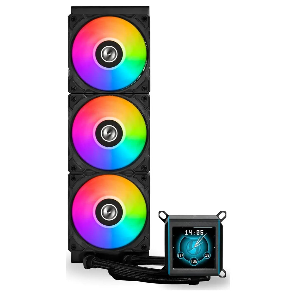 Lian Li Galahad II LCD 360 ARGB AIO 360mm Liquid CPU Cooler 2.88 Inch IPS LCD Asetek 8th Gen Black G89.GA2ALCD36B.00
