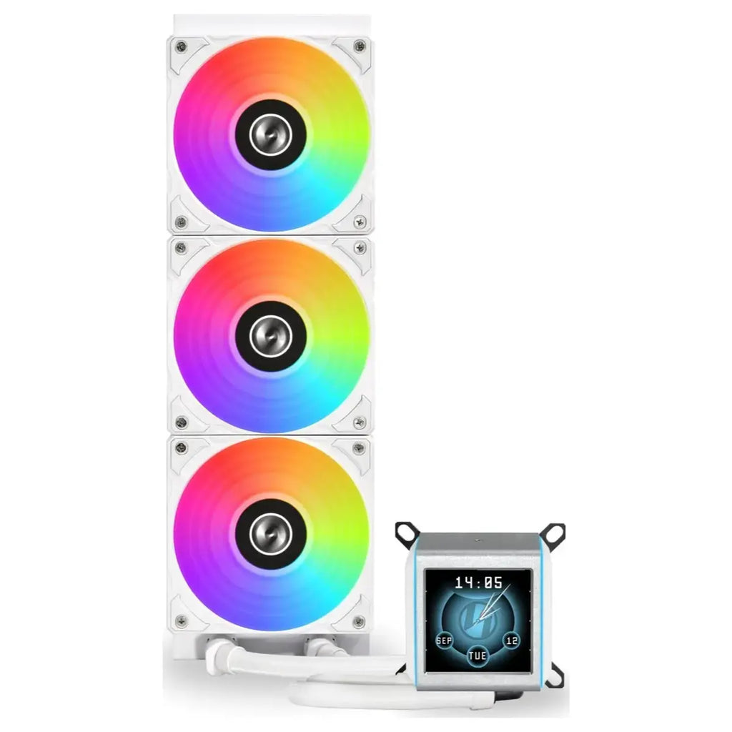 Lian Li Galahad II LCD 360 ARGB AIO 360mm Liquid CPU Cooler, 2.88 Inch IPS LCD, Asetek 8th Gen Pump, White G89.GA2ALCD36W.00