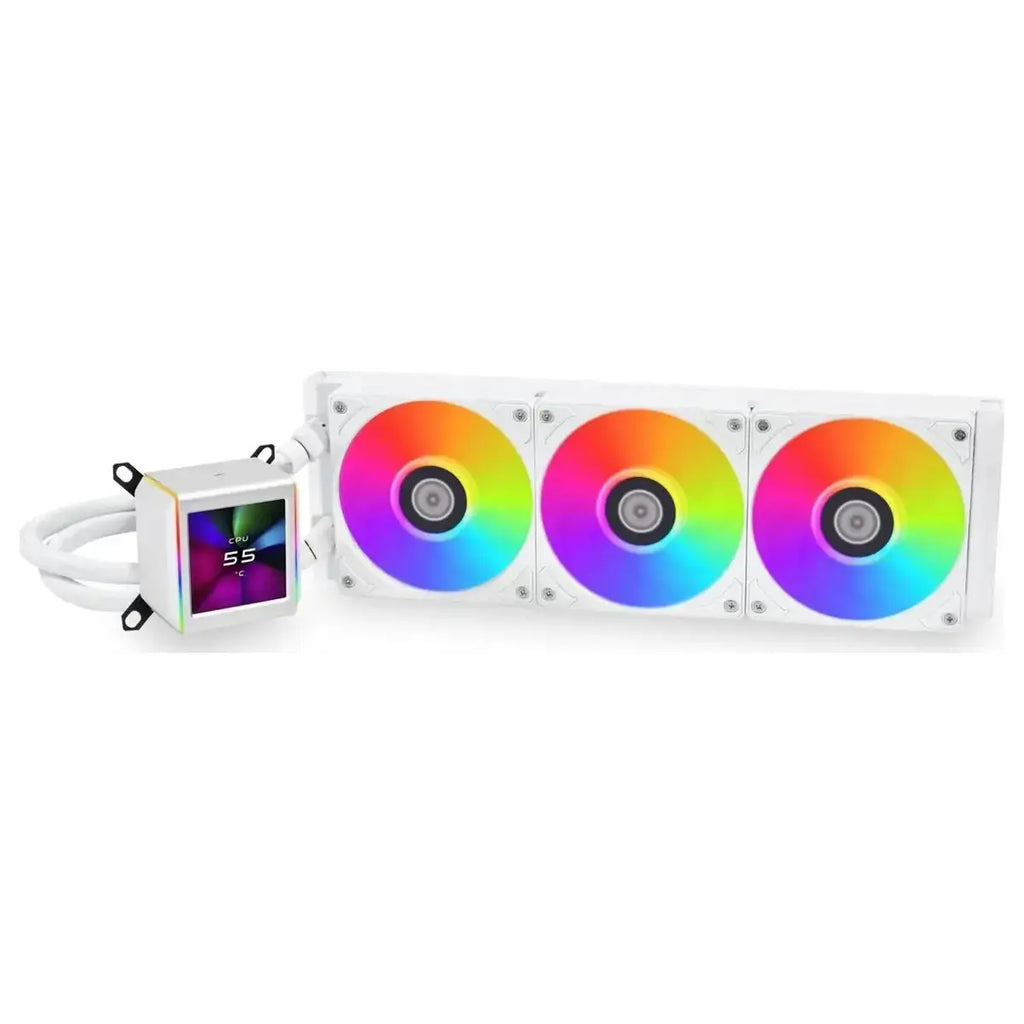 Lian Li Galahad II LCD 360 ARGB AIO 360mm Liquid CPU Cooler, 2.88 Inch IPS LCD, Asetek 8th Gen Pump, White G89.GA2ALCD36W.00