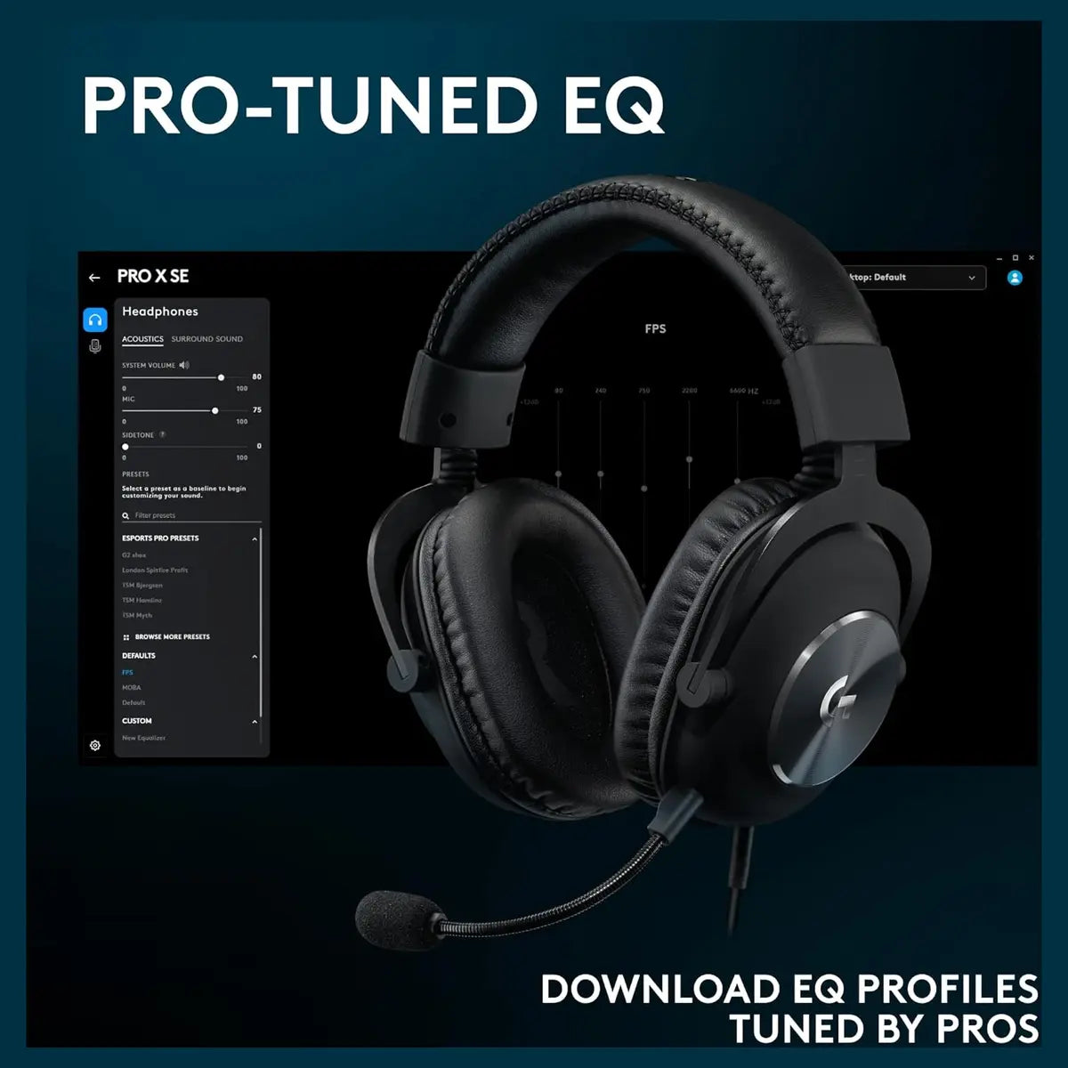 Logitech G PRO X SE Gaming Headset Wired, Detachable Mic, DTS Headphone:X 7.1, Memory Foam Ear Pads, 50mm Drivers, USB DAC, 981-001472