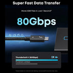 Anker Prime Thunderbolt 5 Cable USB C to USB C Cable 3.3FT, 240W Charging 80Gbps Data Transfer, 8K and 4K Displays