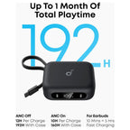 Soundcore P41i by Anker Adaptive Noise Cancelling Earbuds with Portable Phone Charger, 12H Playtime 192H with Case, Black A3937H11