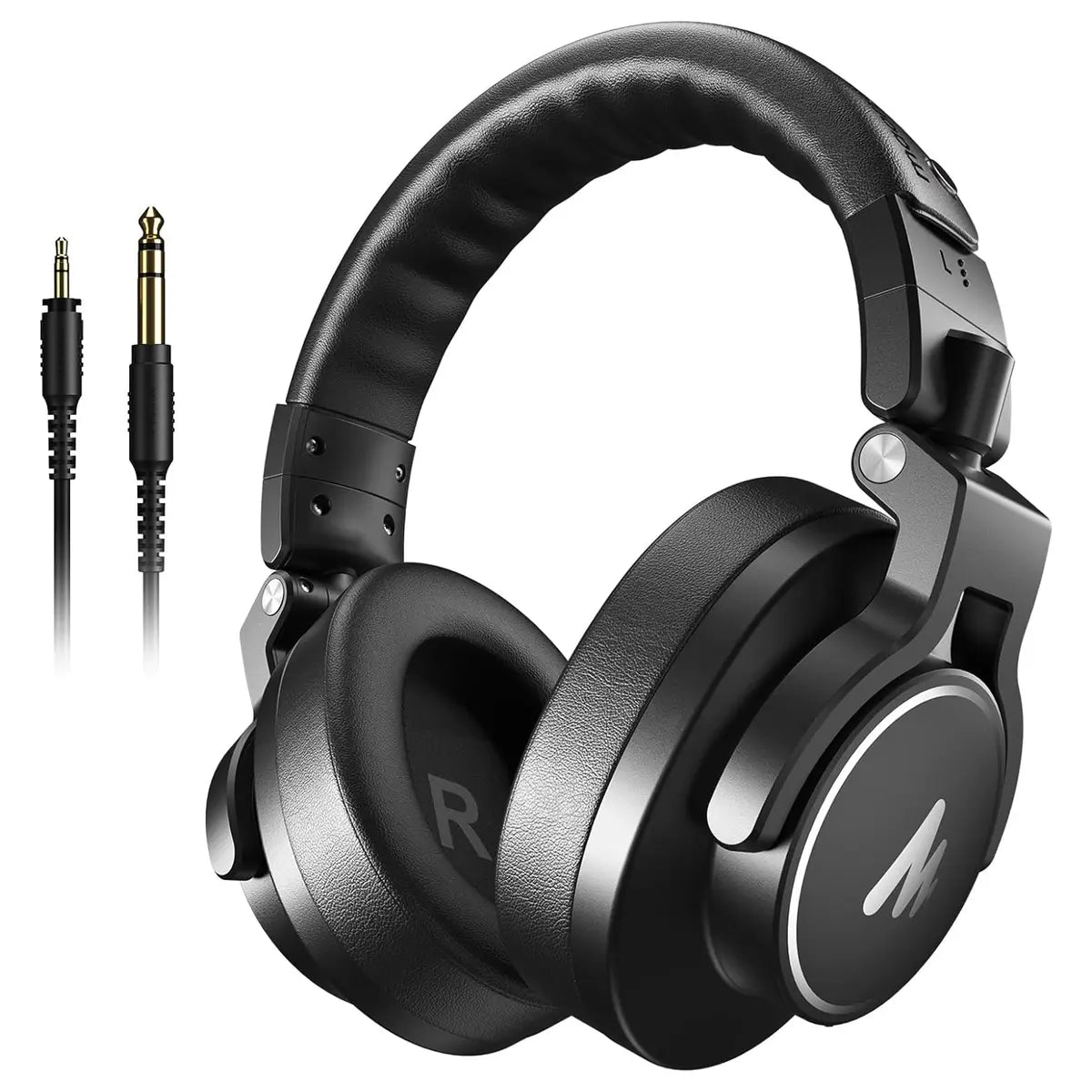 MAONO MH700 Gaming Headphones Over Ear Wired Headset 50mm Driver 3.5mm to 6.35mm Jack Black