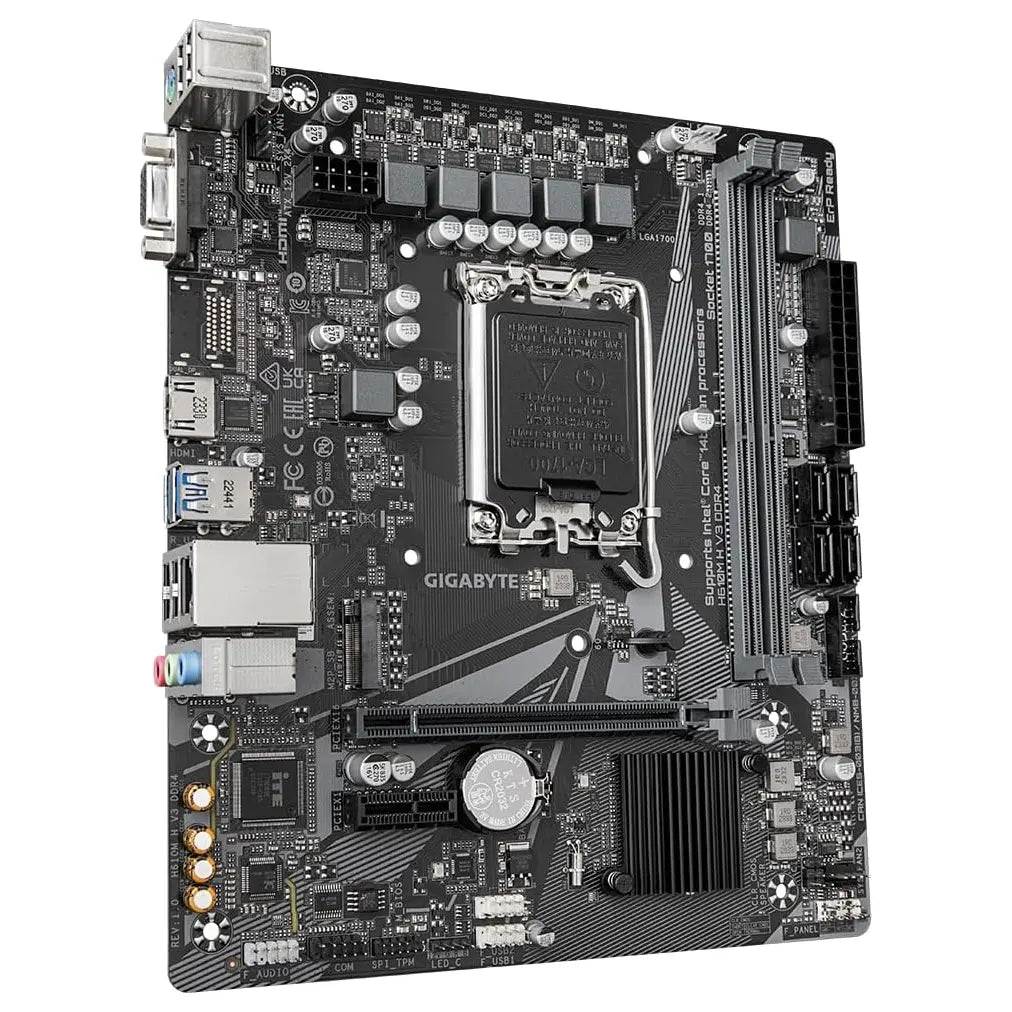 Gigabyte H610M H V3 DDR4 Motherboard LGA1700, Up To 3200MHz DDR4, PCIe 3.0 M.2, GbE LAN, USB 3.2 Gen 1
