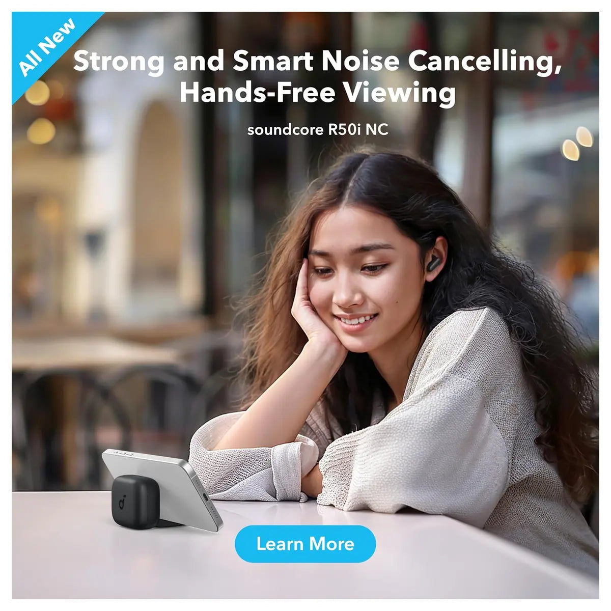 Soundcore By Anker R50i NC True Wireless Earbuds Bluetooth 5.3 10mm Drivers 45H Playtime IP54 Black