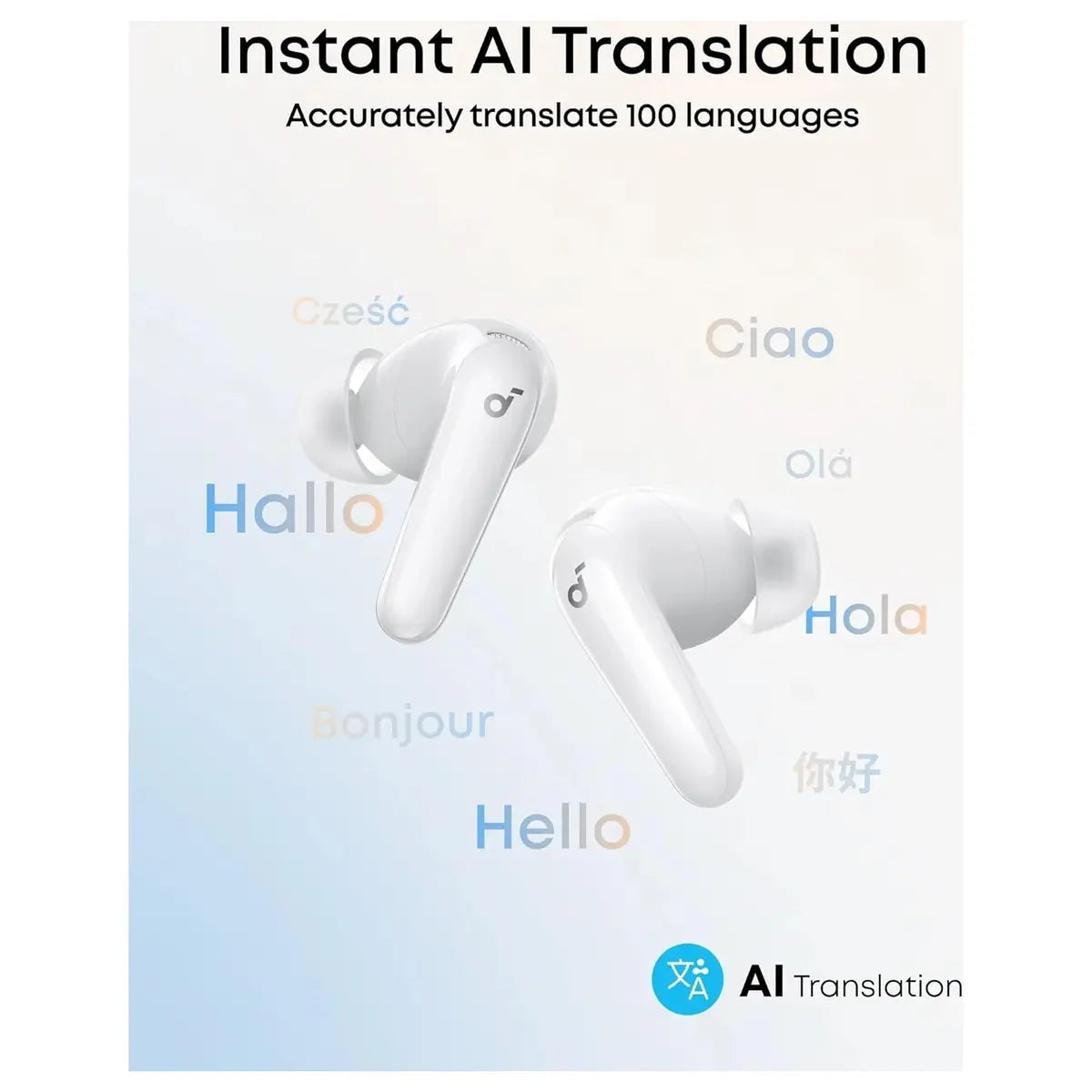 Soundcore R60i NC Wireless Earbuds Adaptive Noise Cancelling Hi-Res Audio With LDAC White