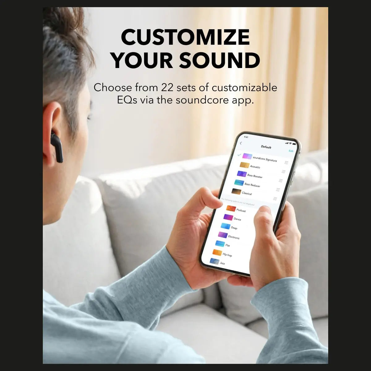 Soundcore K20i By Anker Semi-in-Ear Earbuds, Bluetooth Wireless, 36H Playtime, Fast Charge, Black