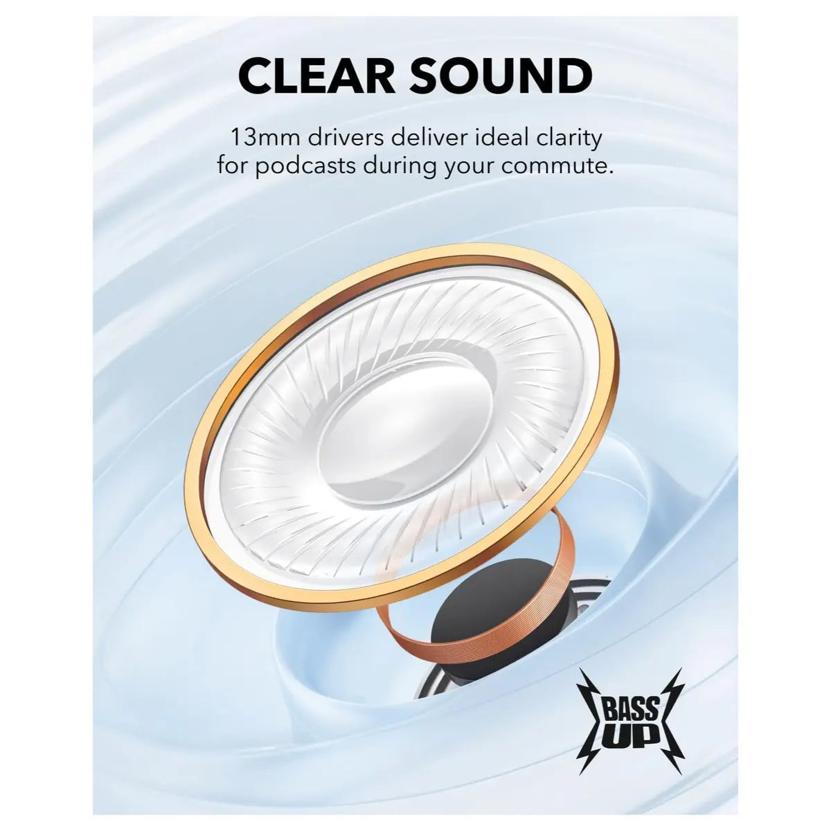 Soundcore K20i by Anker Semi-in-Ear Earbuds Bluetooth Wireless 36H Playtime Blue