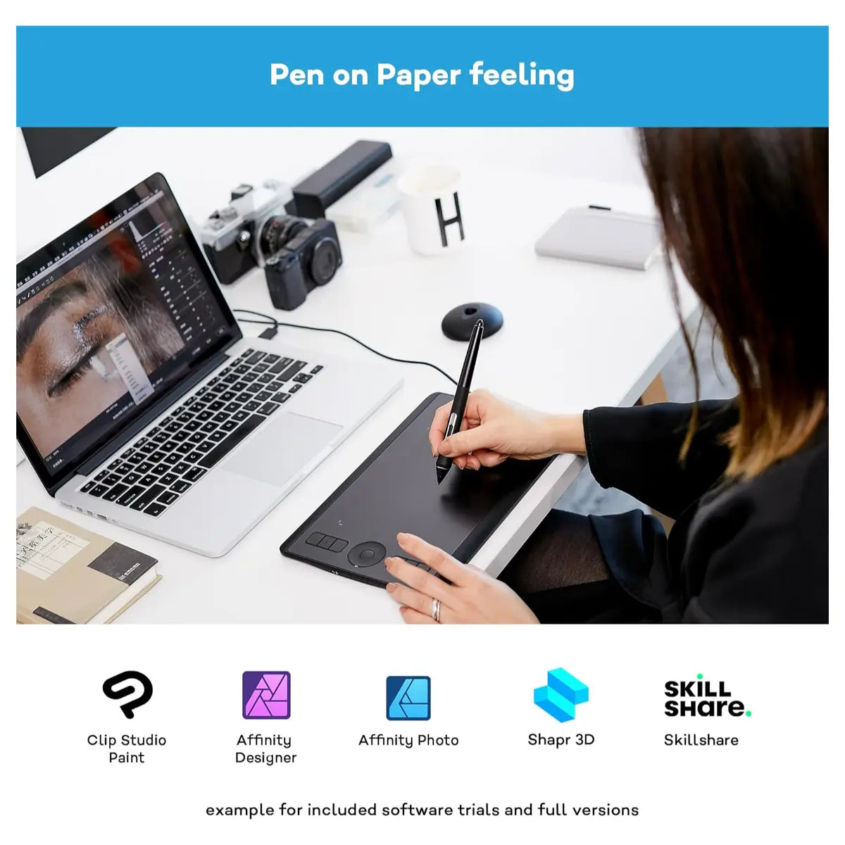 Wacom Intuos Pro Medium Digitiser 8192 Pressure Levels Tilt Recognition Multi-Touch USB Bluetooth Black PTH-660-N