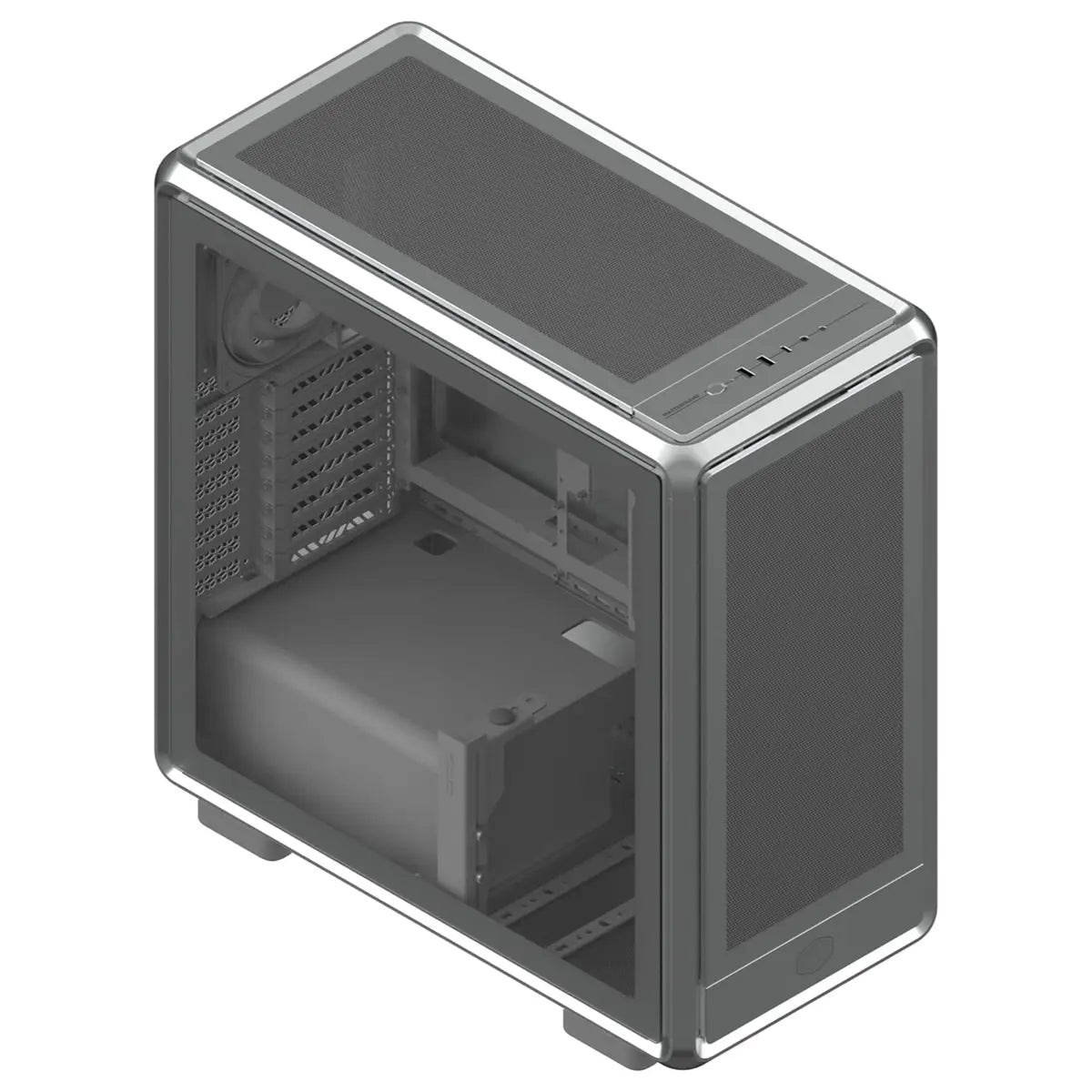 Cooler Master MasterFrame 600 Mesh Mid-Tower Chassis, Open-Frame, ATX To E-ATX, Triple 360mm Radiator Support, Tempered Glass, USB 3.2 Type-C