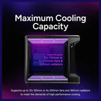 Cooler Master MasterFrame 360 Stage LCD ATX Mid-Tower PC Case, 430mm GPU, 360mm Radiator, PCIe 5.0 Ready, USB-C