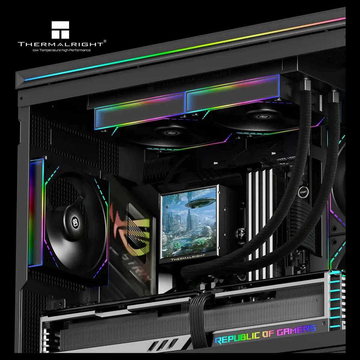 Thermalright Peerless Vision 240 ARGB CPU Liquid Cooler 240mm 3.95' LCD Black