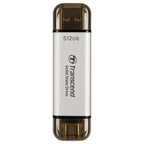 Transcend ESD310 512GB Dual USB Type-A and USB Type-C External SSD Up To 1050MB/s Black TS512GESD310S