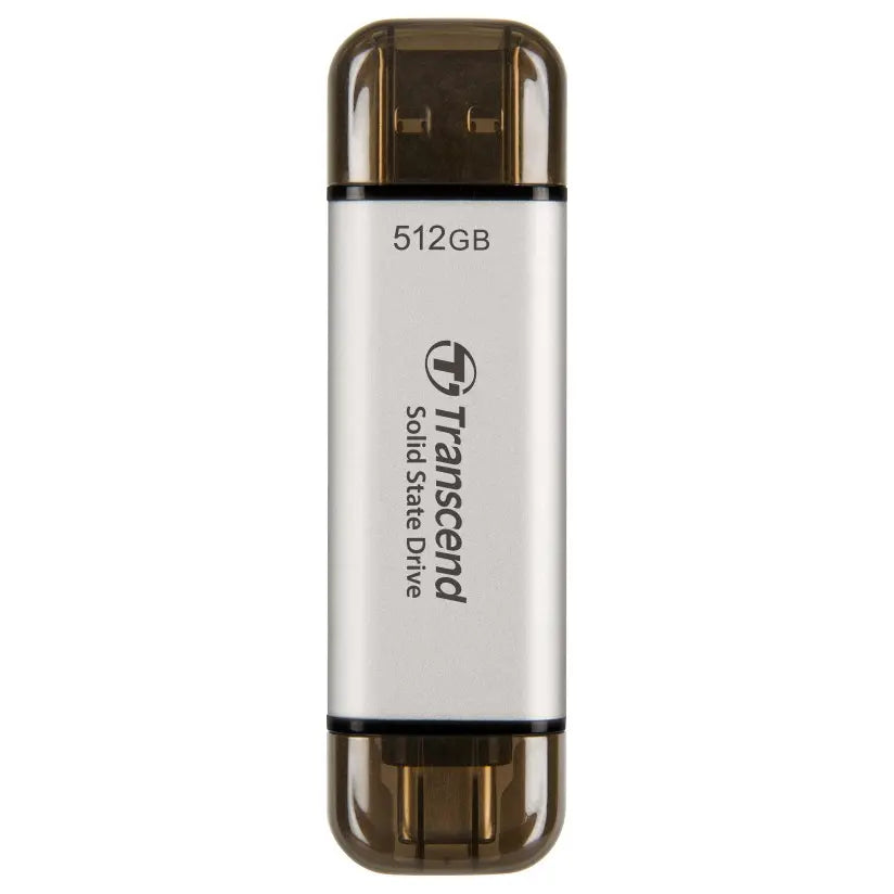 Transcend ESD310 512GB Dual USB Type-A and USB Type-C External SSD Up To 1050MB/s Black TS512GESD310S