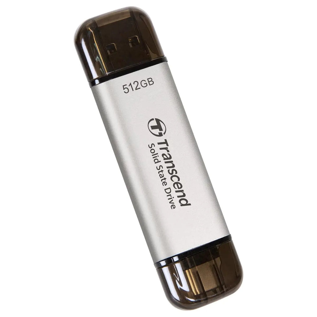 Transcend ESD310 512GB Dual USB Type-A and USB Type-C External SSD Up To 1050MB/s Black TS512GESD310S
