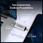 Transcend ESD310 512GB Dual USB Type-A and USB Type-C External SSD Up To 1050MB/s Black TS512GESD310S