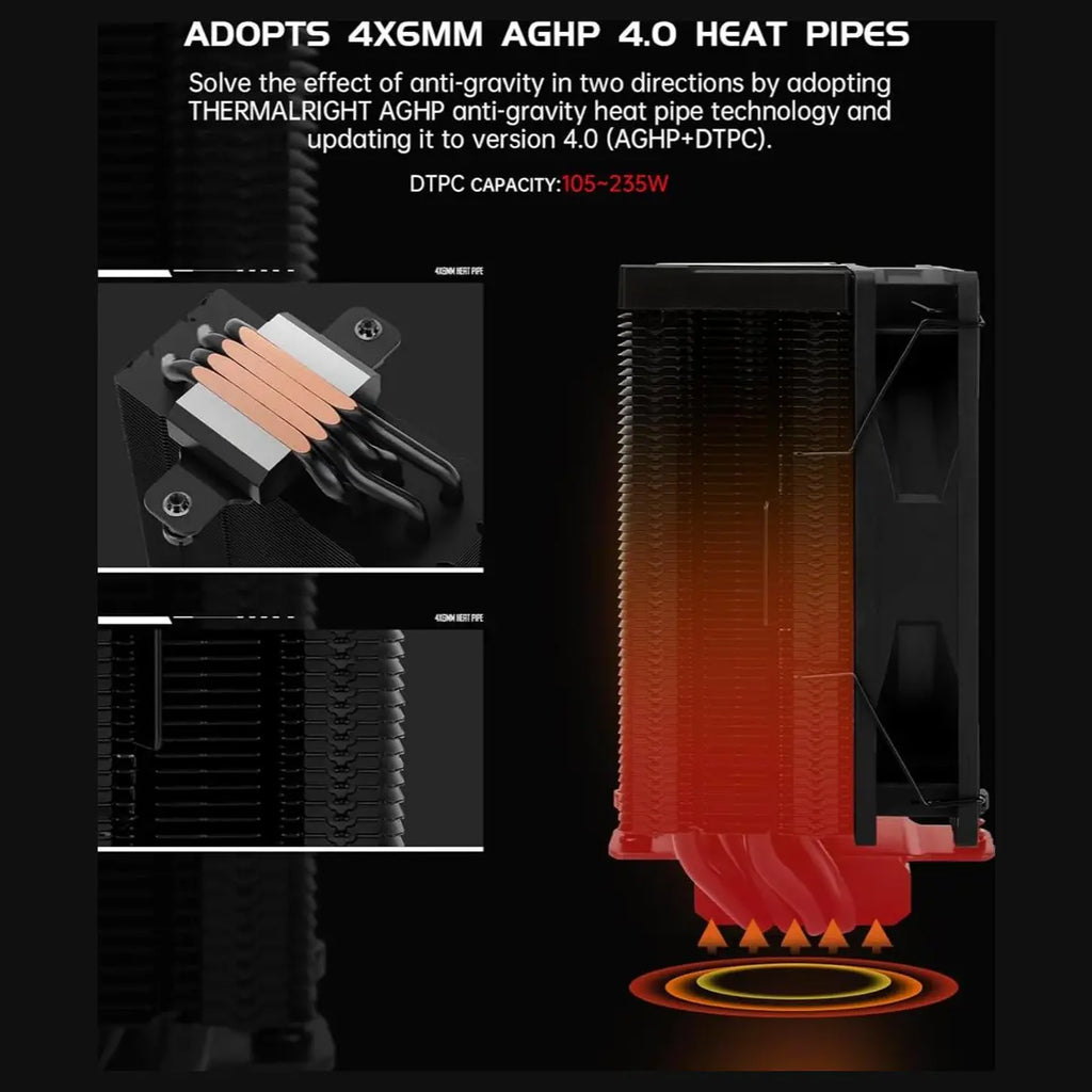 Thermalright Assassin Spirit 120 Vision ARGB CPU Air Cooler 1.54 Inch IPS Display 120mm PWM Fan Black