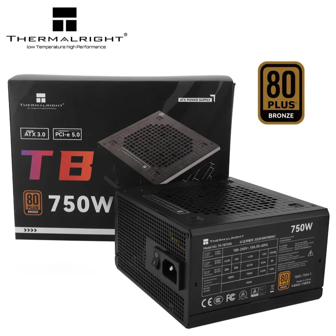 Thermalright TB-750S Power Supply 750W 80 PLUS Bronze Intel ATX 3.0 Compatible PCI-e 5.0