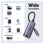 UGREEN USB C to Ethernet Adapter 1Gbps Gigabit RJ45 to Type-C Thunderbolt 4 and 3 Compatible 50737