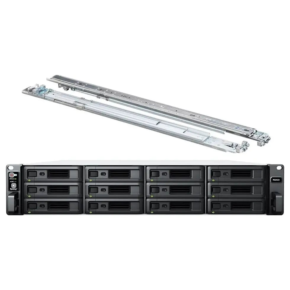 Synology RackStation RS2423+ NAS Server, Ryzen V1780B 3.35GHz, 32GB DDR4 ECC, 48TB 12x4TB SATA 3.5in HDD, 10GbE LAN