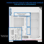 Thermalright A70 Vision ATX Gaming Case, 9.16-Inch LCD Display, Panoramic Glass Panel, USB Type-C, White