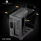 Thermalright A70 Vision ATX Gaming Case, 9.16 Inch LCD Display, Panoramic Glass Panel, USB Type-C, Black