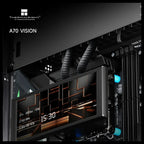 Thermalright A70 Vision ATX Gaming Case, 9.16 Inch LCD Display, Panoramic Glass Panel, USB Type-C, Black