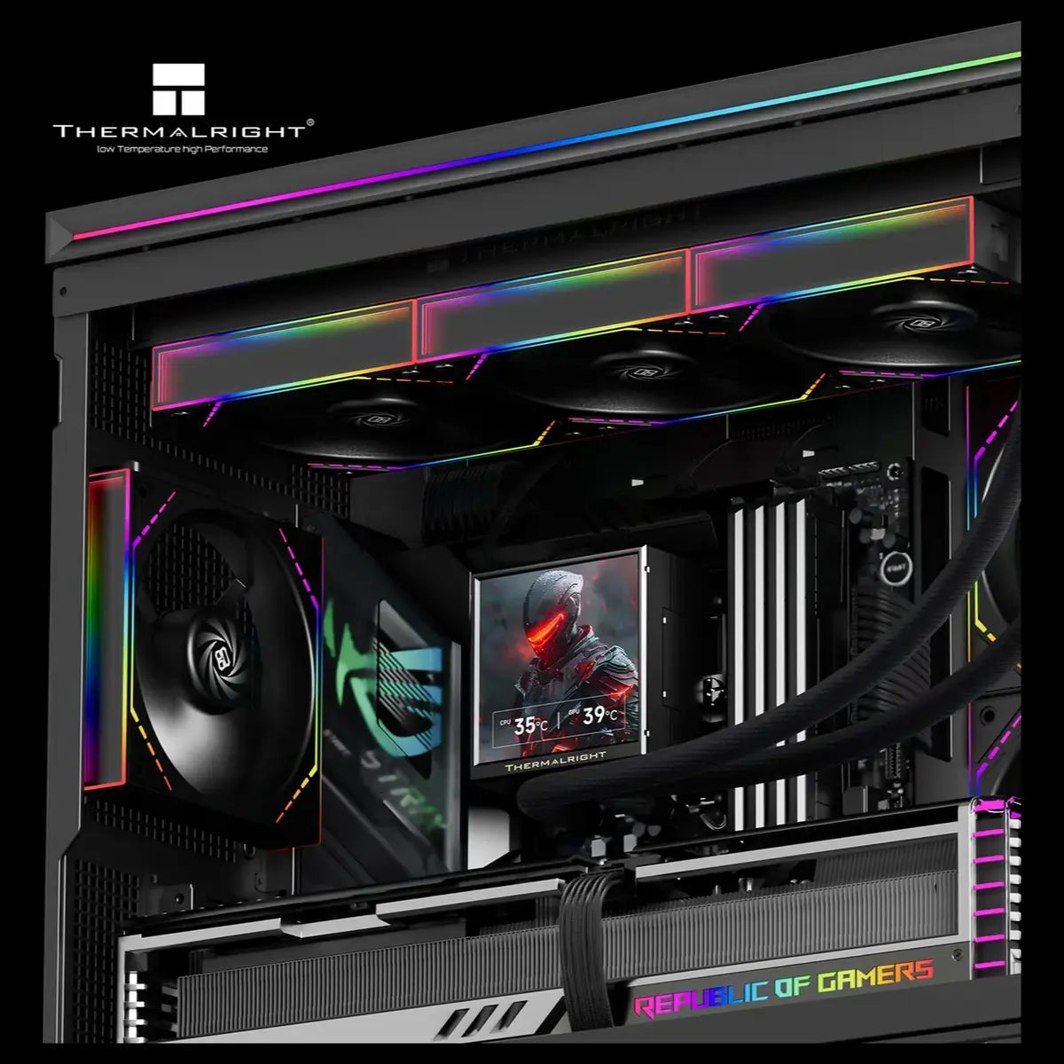 Thermalright Peerless Vision 360 ARGB CPU Liquid Cooler 360mm 3.95" LCD 480x480 Wireless Splicing Fans Black