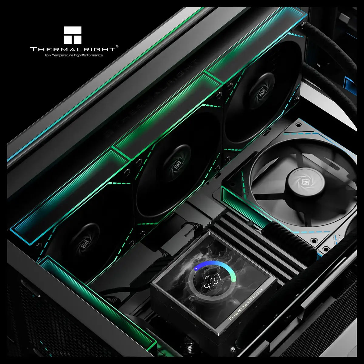 Thermalright Peerless Vision 360 ARGB CPU Liquid Cooler 360mm 3.95" LCD 480x480 Wireless Splicing Fans Black