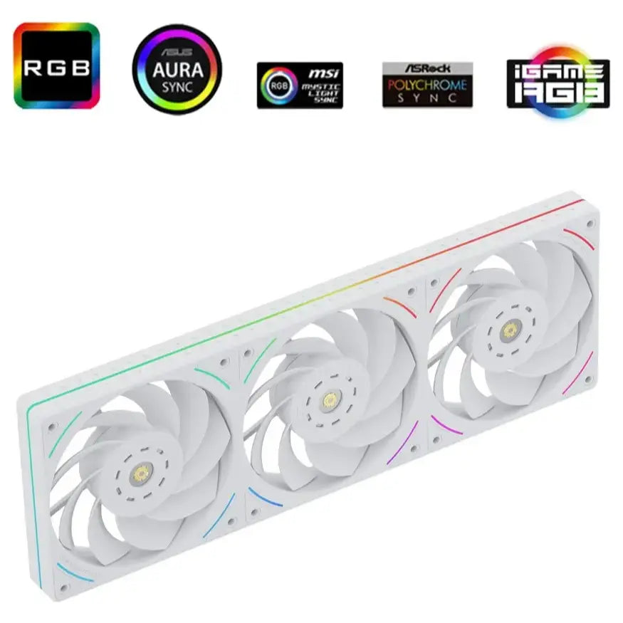 Thermalright TL-UB36RW 360mm Single-Frame PC Cooling Reverse Case Fans, PWM 2150RPM, ARGB Lighting, High Airflow, White