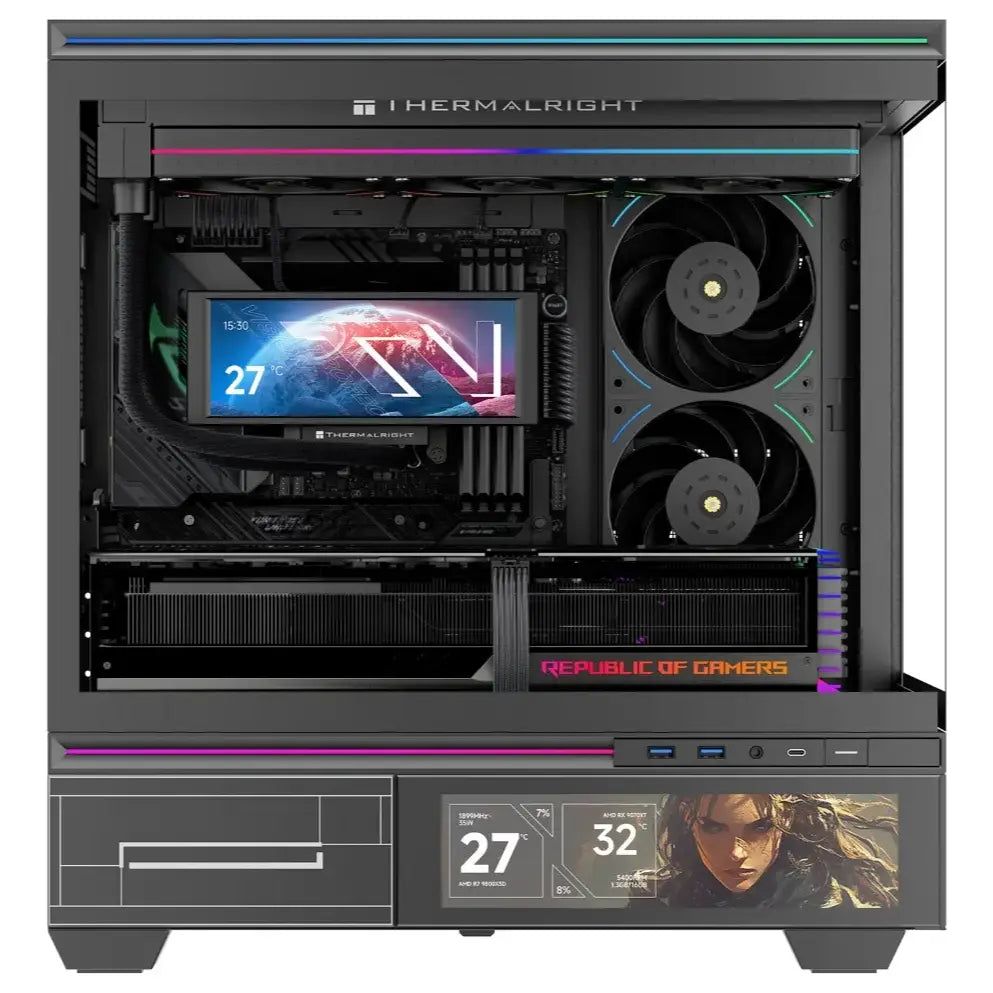 Thermalright TL-UB36R 360mm Single-Frame PC Cooling Reverse Case Fans, PWM 2150RPM, ARGB Lighting, High Airflow, Black