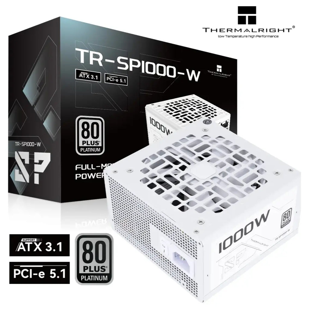 Thermalright TR-SP1000-W 1000W 80 PLUS Platinum Fully Modular Power Supply, Intel ATX 3.1 Certified, PCIe 5.1, White