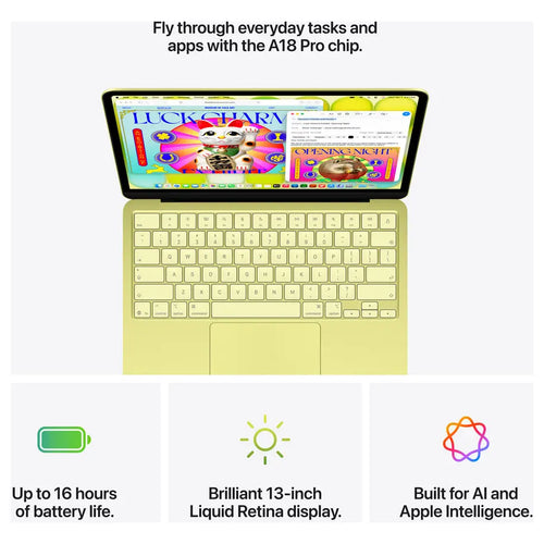 Apple MacBook Neo 13, Apple A18 Pro 6-Core, 8GB RAM 256GB SSD, 13in Liquid Retina, macOS with Apple Intelligence, Silver MHFA4
