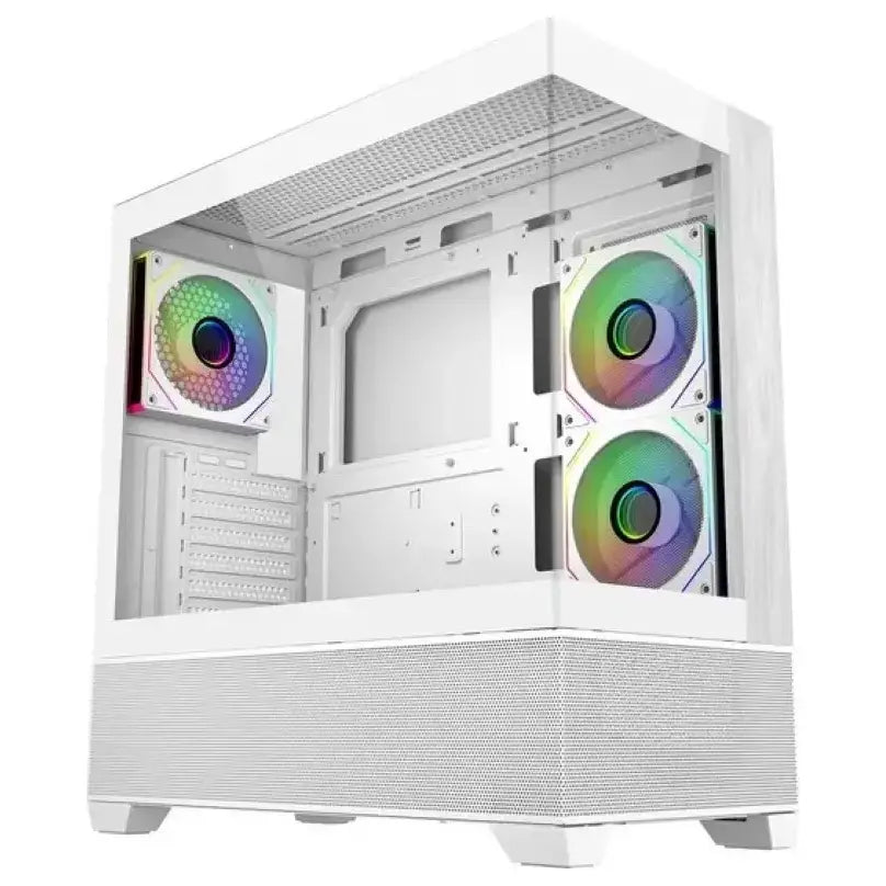 Cooler Master Elite 690 Wood Dual Tempered Glass Mid-Tower Case White