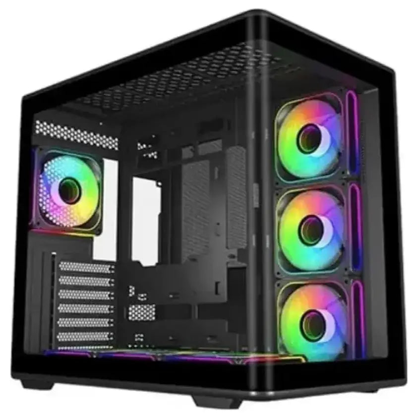 Cooler Master Elite 600 ATX Tempered Glass ARGB Type-C Mid Tower Case, 4x Pre-Installed ARGB Fans, Up To 425mm GPU, Up To 360mm Radiator, Black, E600-KGNN-S01