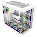 Cooler Master Elite 600 Panoramic ATX Mid Tower Case, 4x ARGB Fans, White
