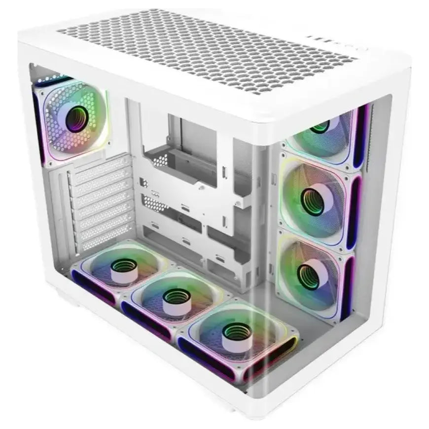 Cooler Master Elite 600 Panoramic ATX Mid Tower Case, 4x ARGB Fans, White