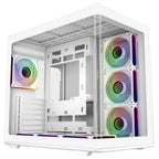 Cooler Master Elite 600 Panoramic ATX Mid Tower Case, 4x ARGB Fans, White