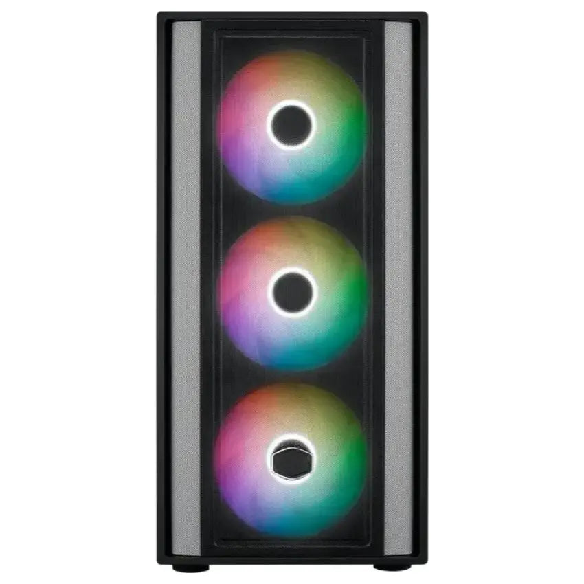 Cooler Master MasterBox 600 Mid-Tower Case, E-ATX, Back Connect, 420mm Radiator Ready, 3x140mm and 1x120mm ARGB PWM Fans, USB 3.2 Gen 2x2 Type-C, Black