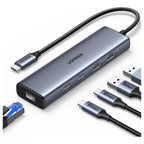 UGREEN USB-C to Ethernet Adapter 5-in-1 USB C HUB With 10Gbps 2xUSB-C 3.2 USB-A 3.2 and 2.0 Gigabit RJ45 45320