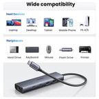 UGREEN USB-C to Ethernet Adapter 5-in-1 USB C HUB With 10Gbps 2xUSB-C 3.2 USB-A 3.2 and 2.0 Gigabit RJ45 45320